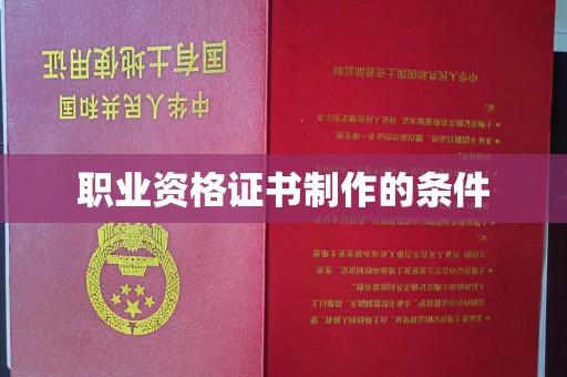 博罗职业资格证书制作的条件